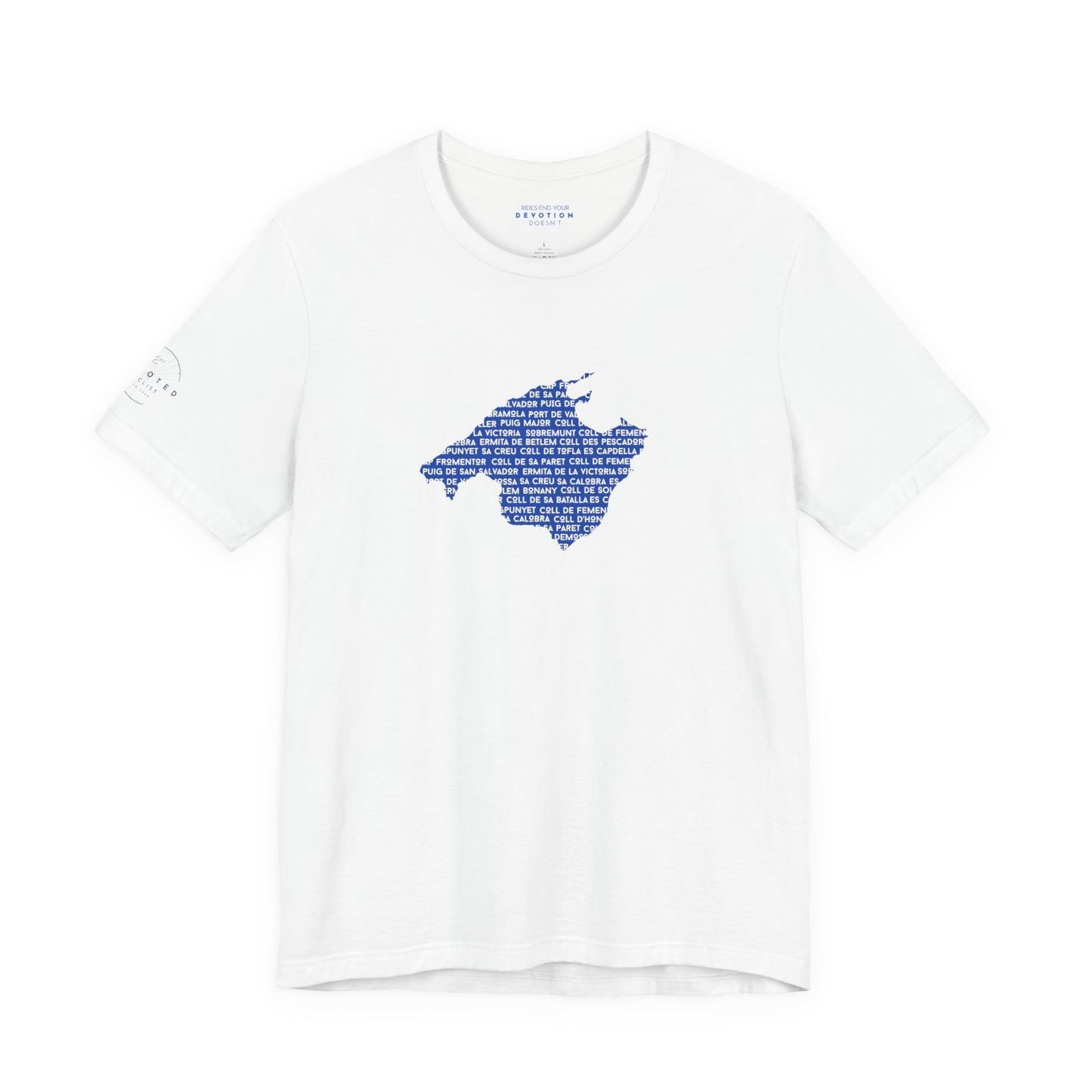 Mallorca climbs silhouette classic cut cycling t-shirt - The Devoted Cyclist