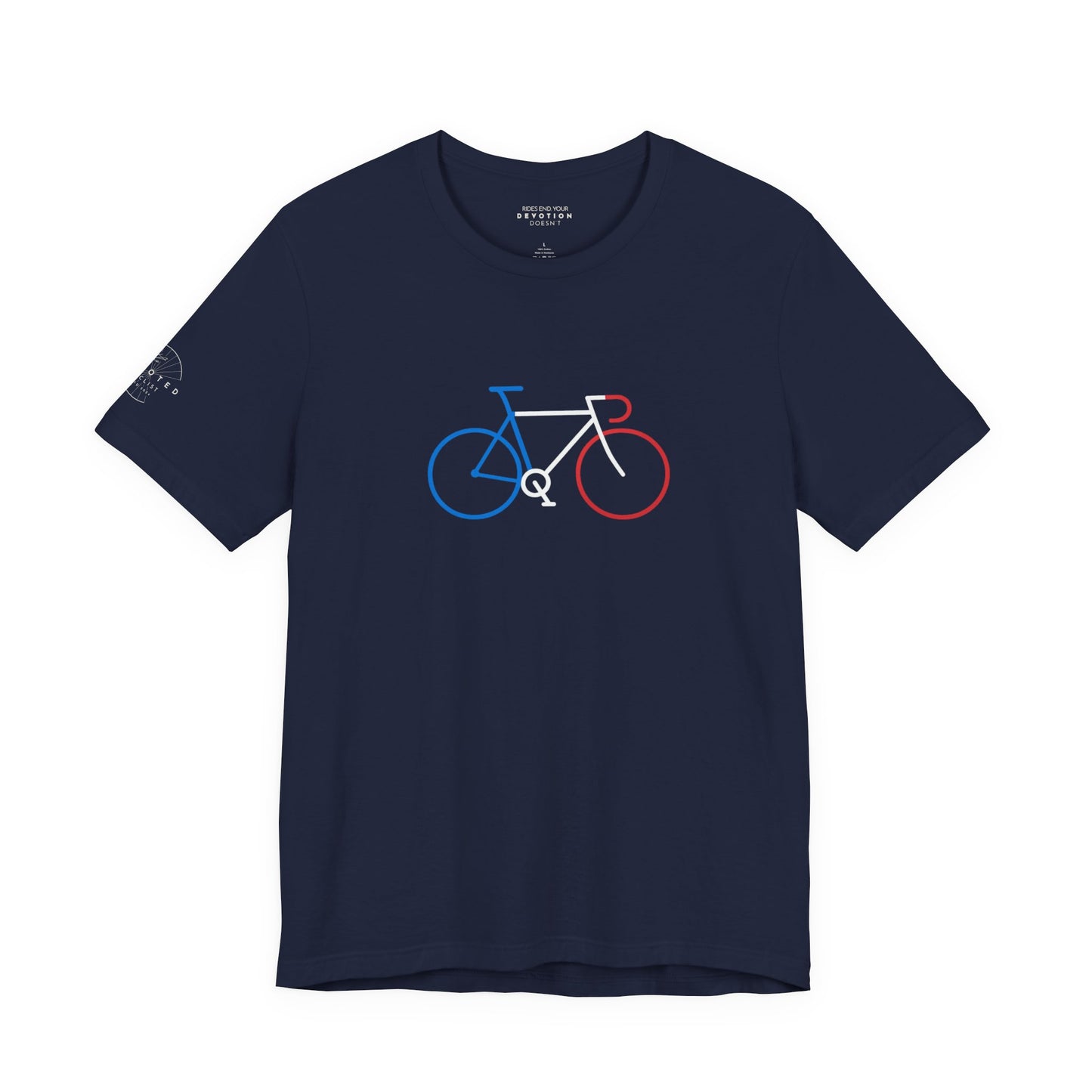 French flag tri-color road bike classic cut cycling t-shirt - The Devoted Cyclist
