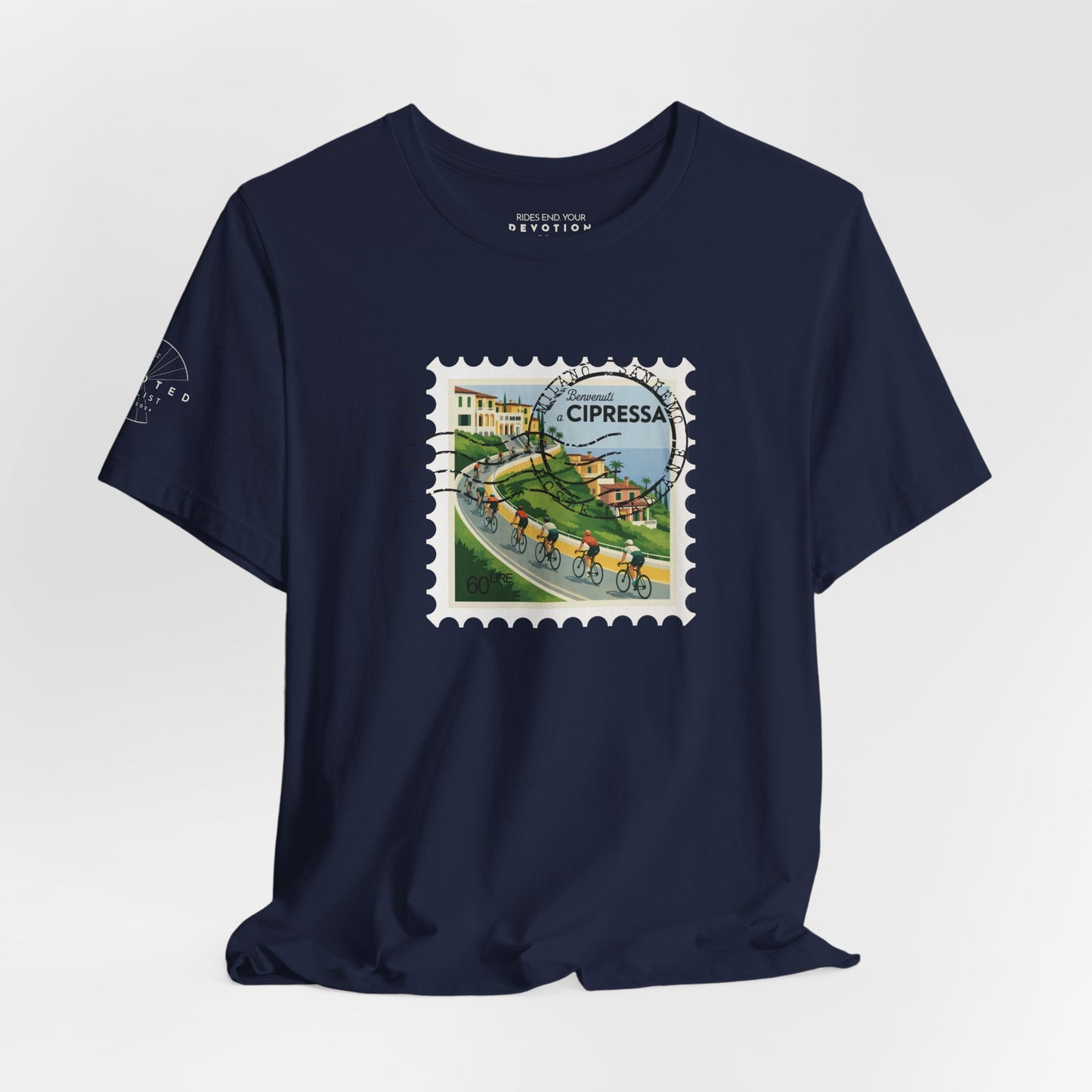 Milan-Sanremo Cipressa classic cut cycling t-shirt - The Devoted Cyclist