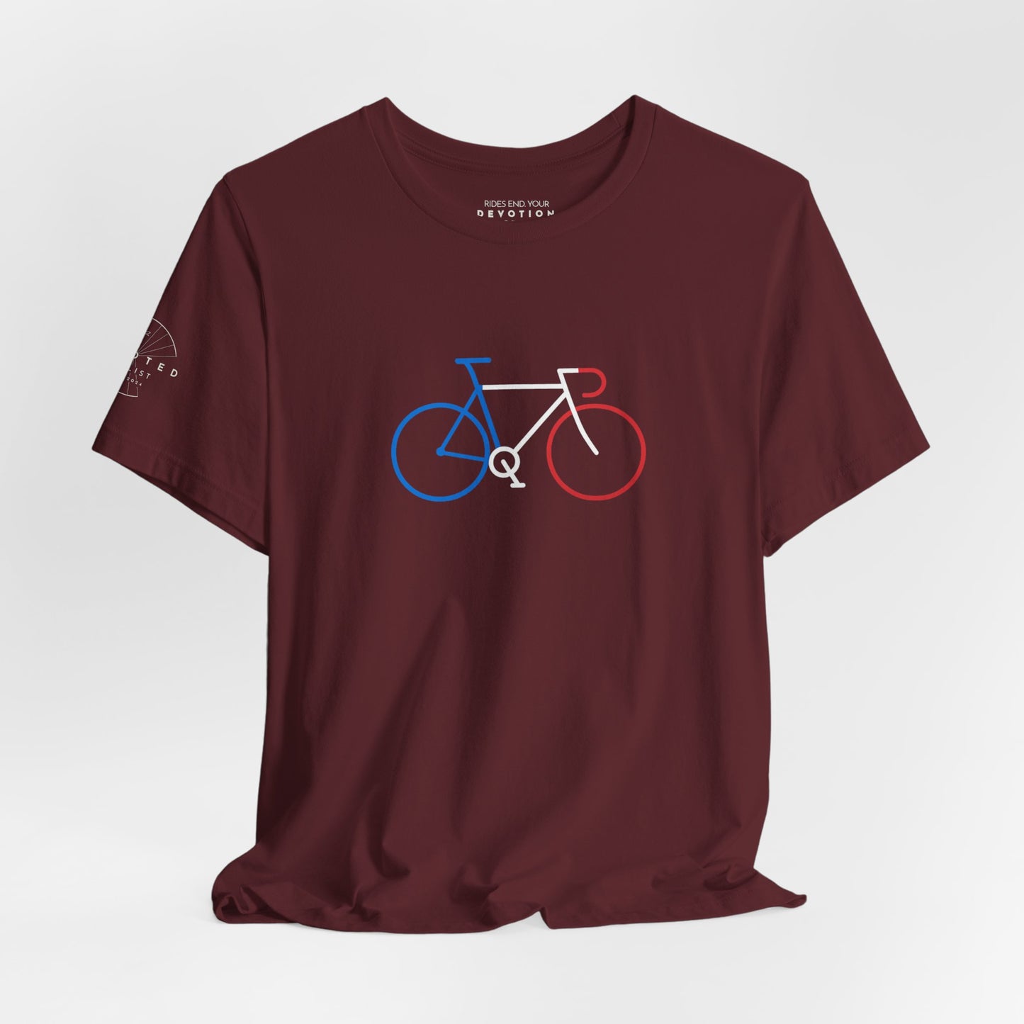 French flag tri-color road bike classic cut cycling t-shirt - The Devoted Cyclist