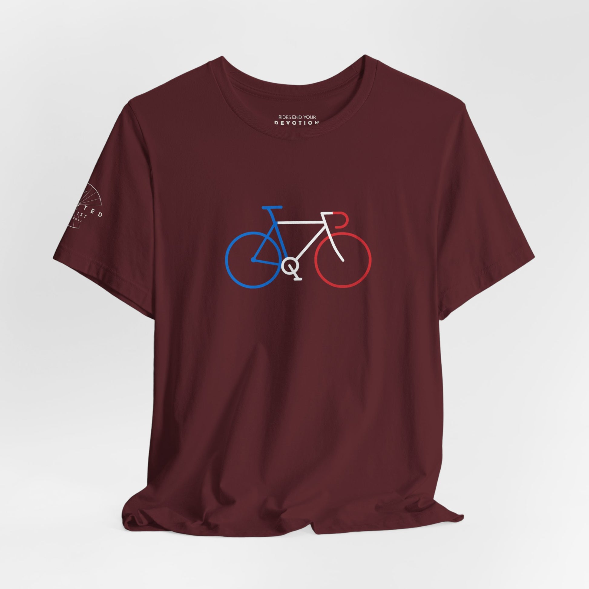 French flag tri-color road bike classic cut cycling t-shirt - The Devoted Cyclist