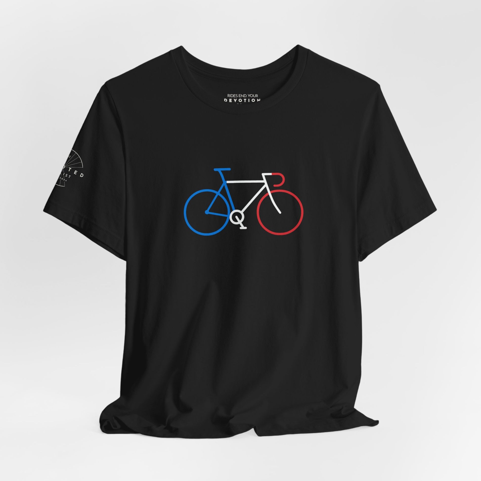 French flag tri-color road bike classic cut cycling t-shirt - The Devoted Cyclist