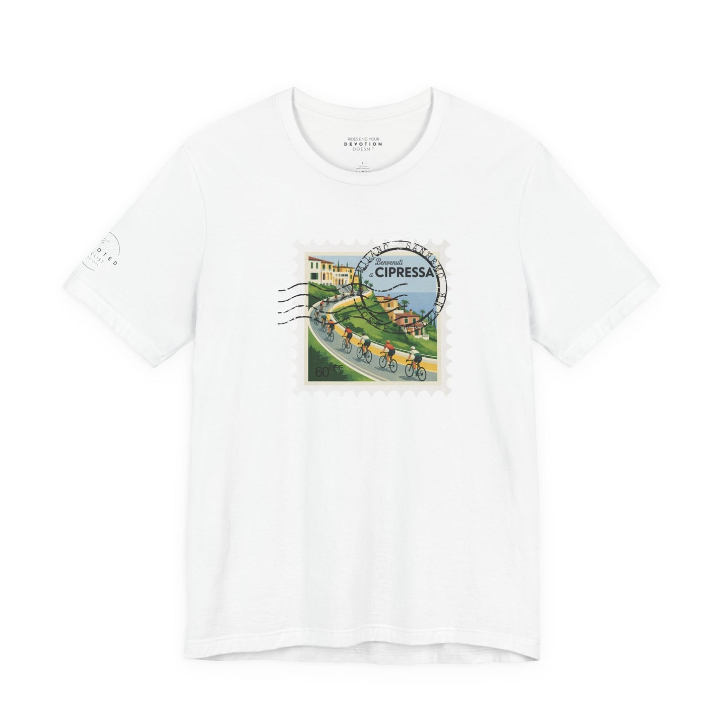 Milan-Sanremo Cipressa classic cut cycling t-shirt - The Devoted Cyclist