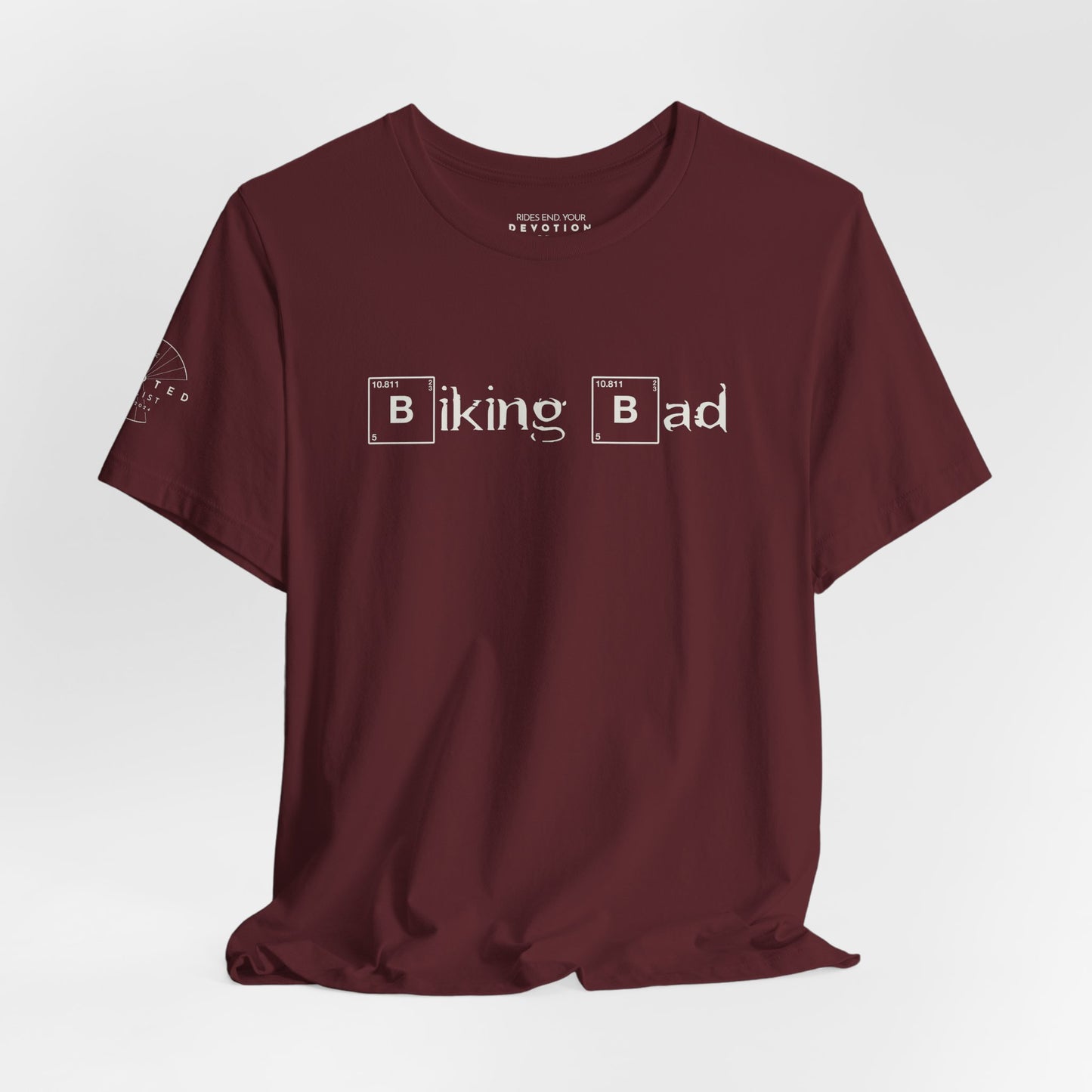 Biking Bad Breaking Bad parody graphic on a cycling t-shirt - The Devoted Cyclist