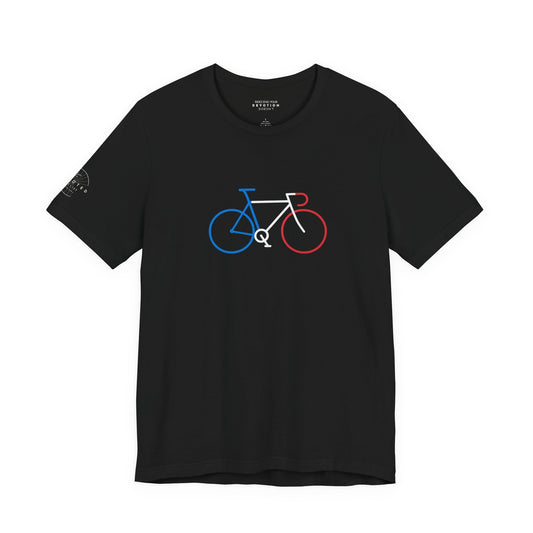 French Flag  Tri-color Road Bike — Classic Cut Cycling T-Shirt