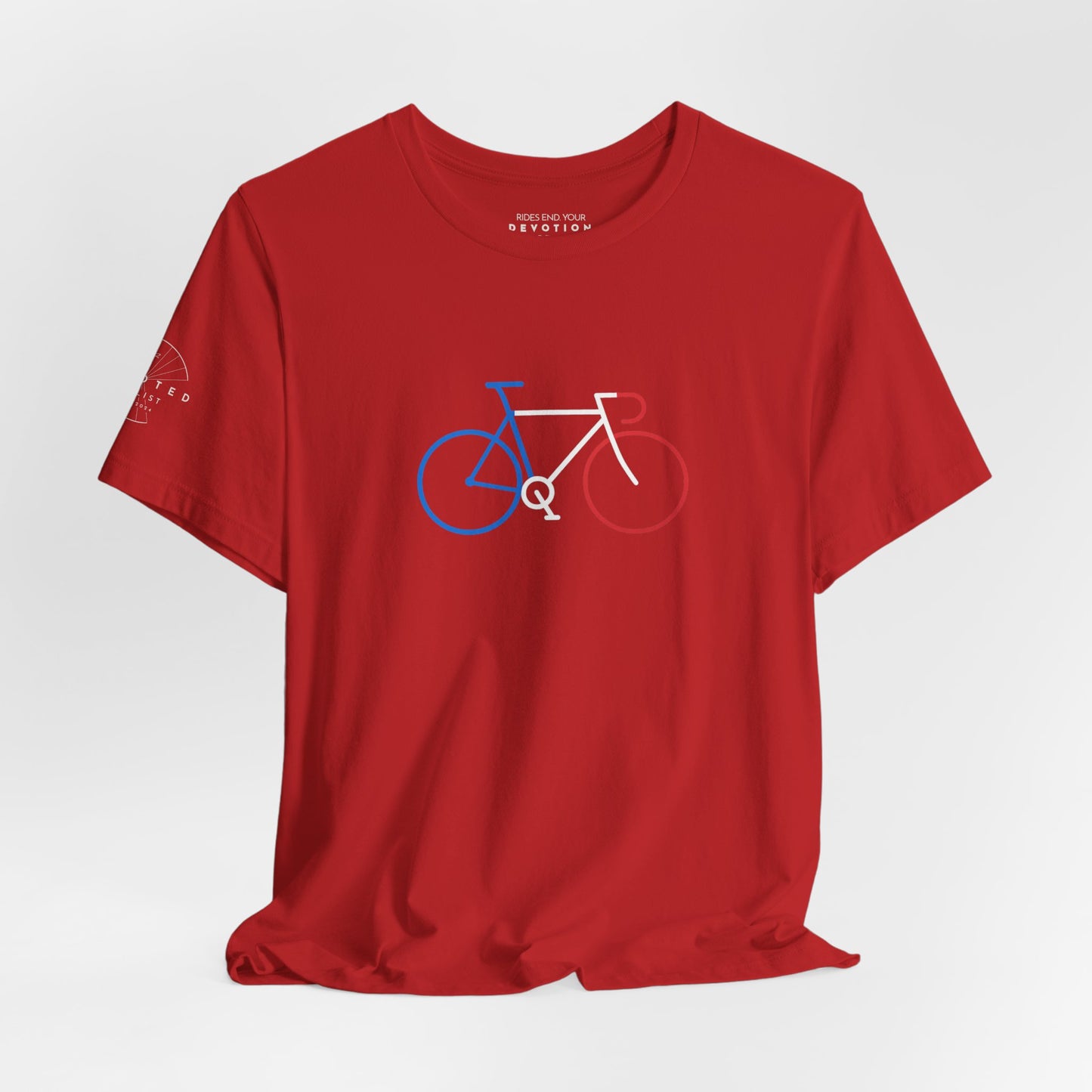 French flag tri-color road bike classic cut cycling t-shirt - The Devoted Cyclist
