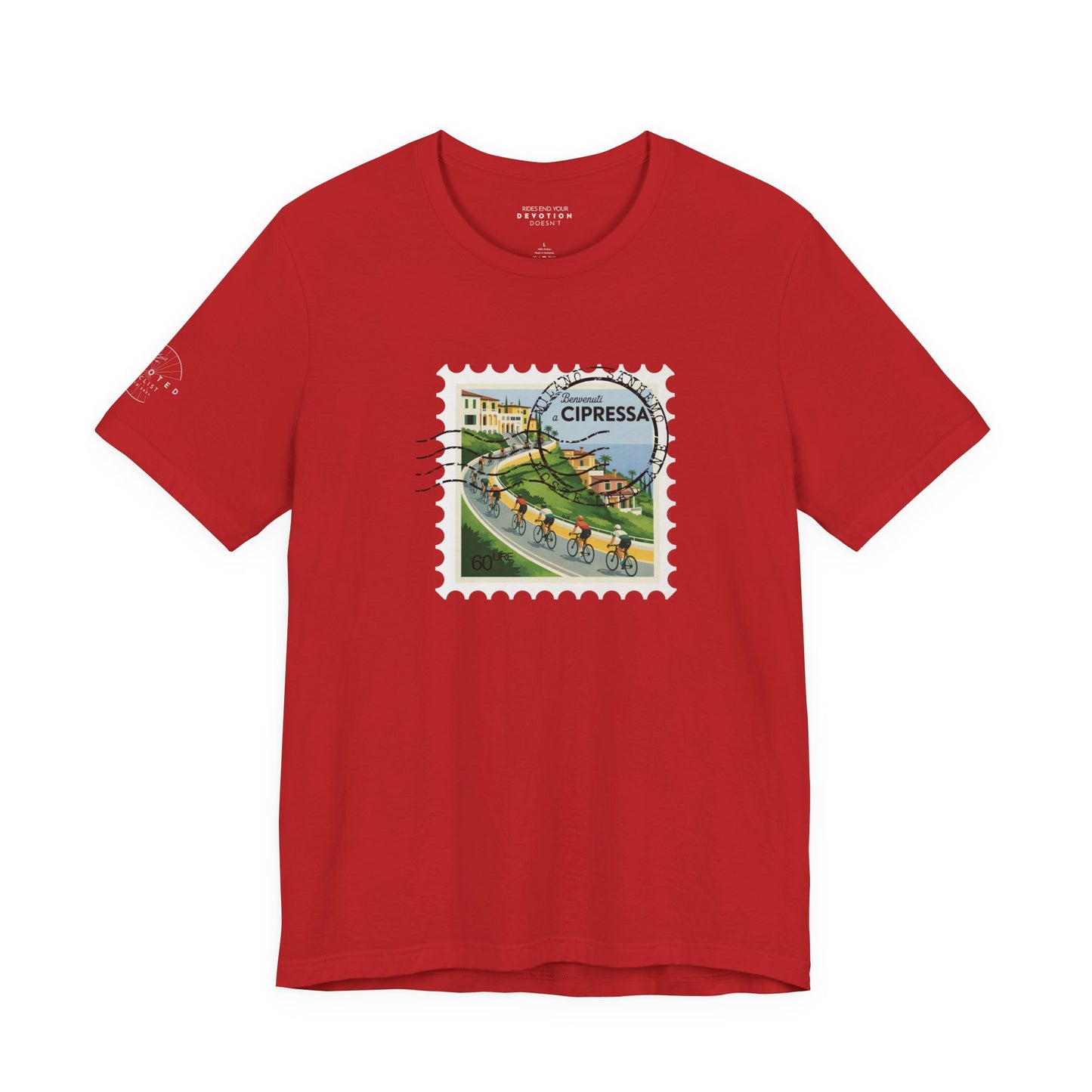 Milan-Sanremo Cipressa classic cut cycling t-shirt - The Devoted Cyclist