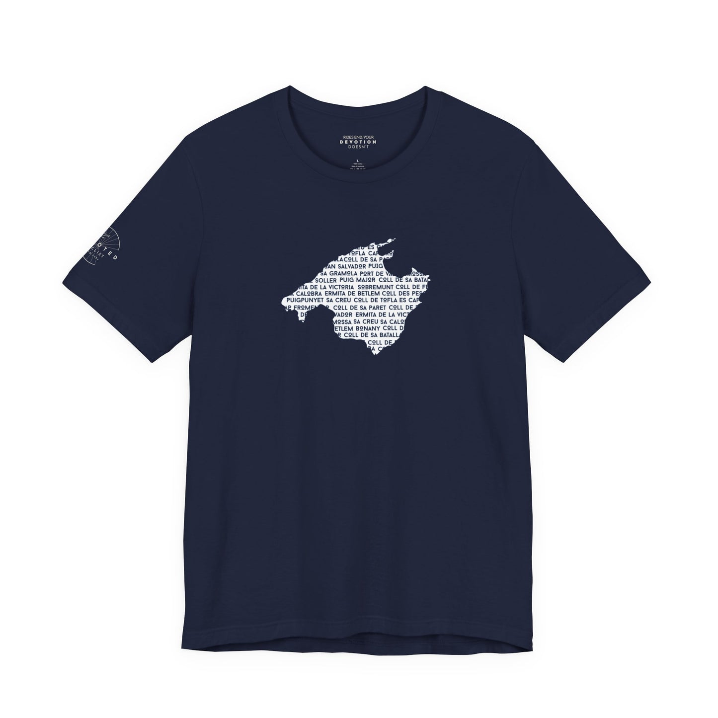 Mallorca climbs silhouette classic cut cycling t-shirt - The Devoted Cyclist