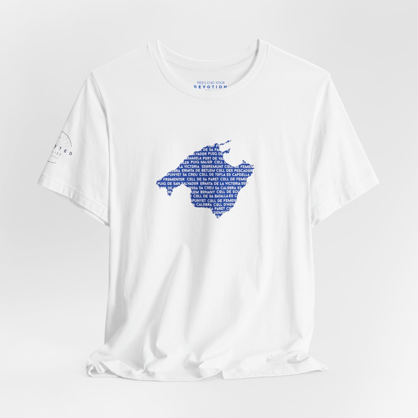 Mallorca climbs silhouette classic cut cycling t-shirt - The Devoted Cyclist