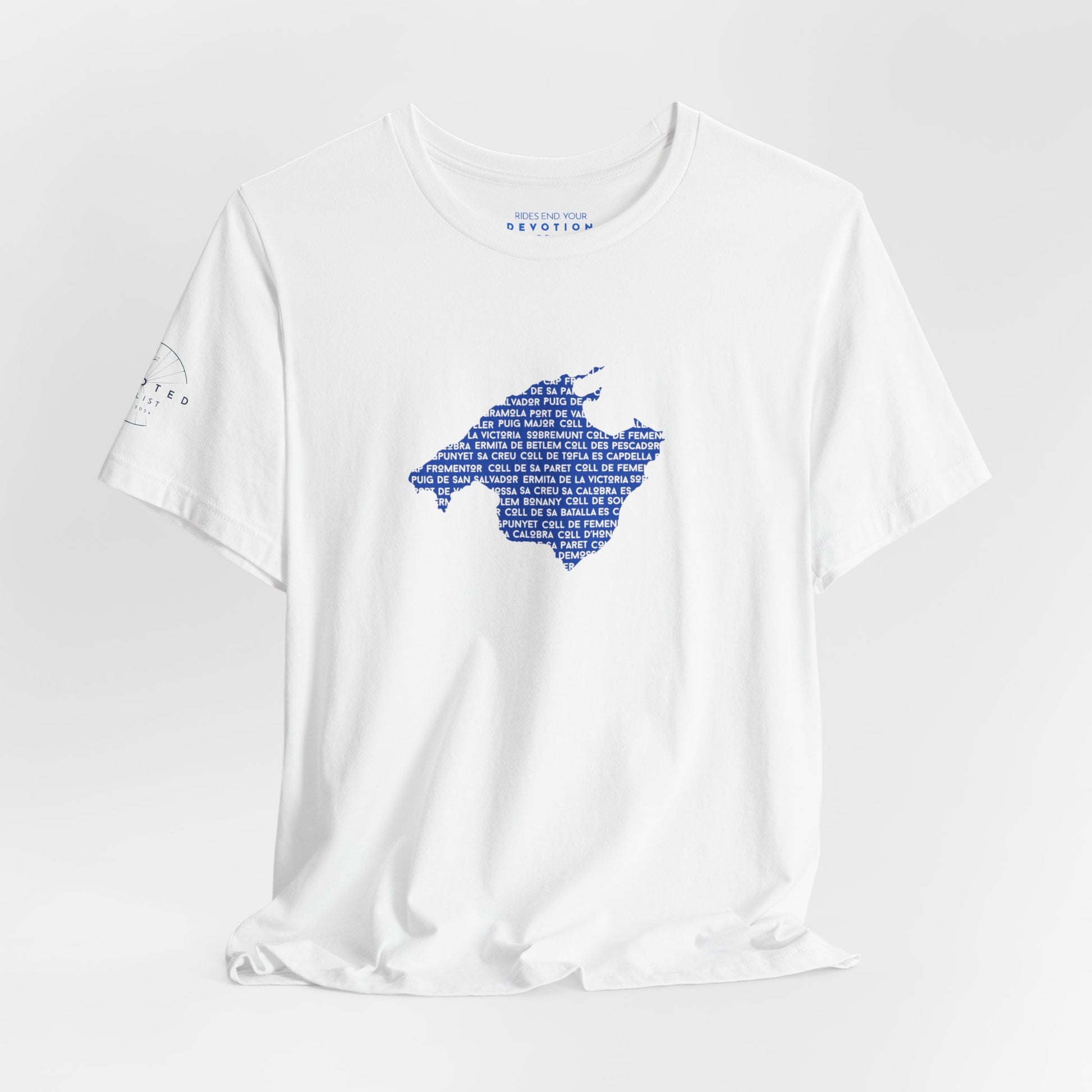 Mallorca climbs silhouette classic cut cycling t-shirt - The Devoted Cyclist