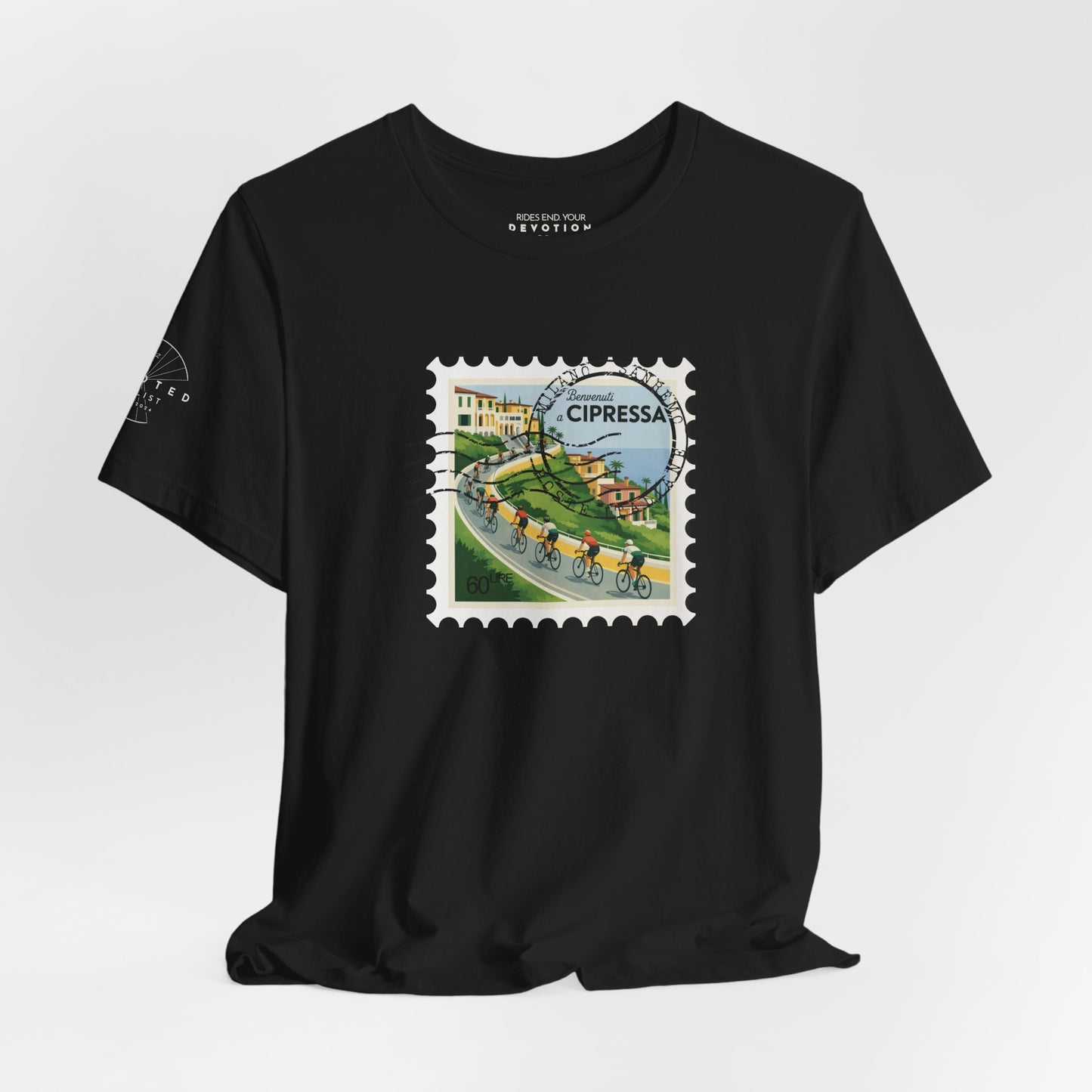 Milan-Sanremo Cipressa classic cut cycling t-shirt - The Devoted Cyclist
