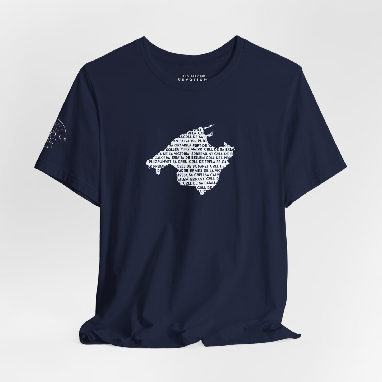 Mallorca climbs silhouette classic cut cycling t-shirt - The Devoted Cyclist