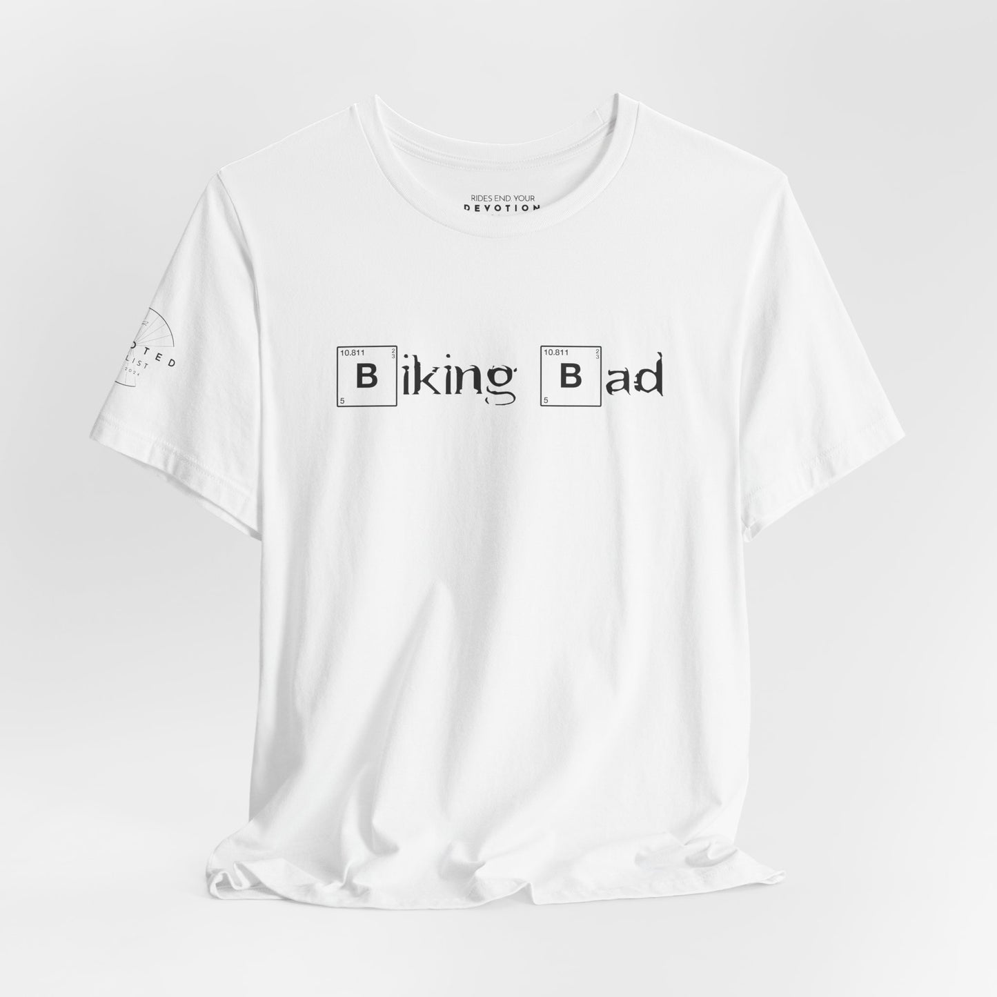 Biking Bad Breaking Bad parody graphic on a cycling t-shirt - The Devoted Cyclist