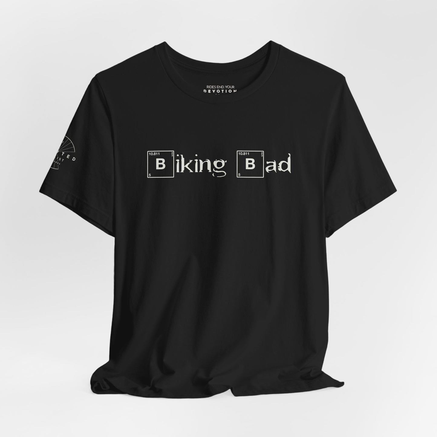 Biking Bad Breaking Bad parody graphic on a cycling t-shirt - The Devoted Cyclist