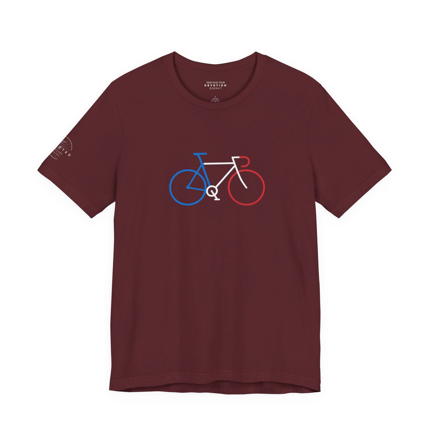 French flag tri-color road bike classic cut cycling t-shirt - The Devoted Cyclist