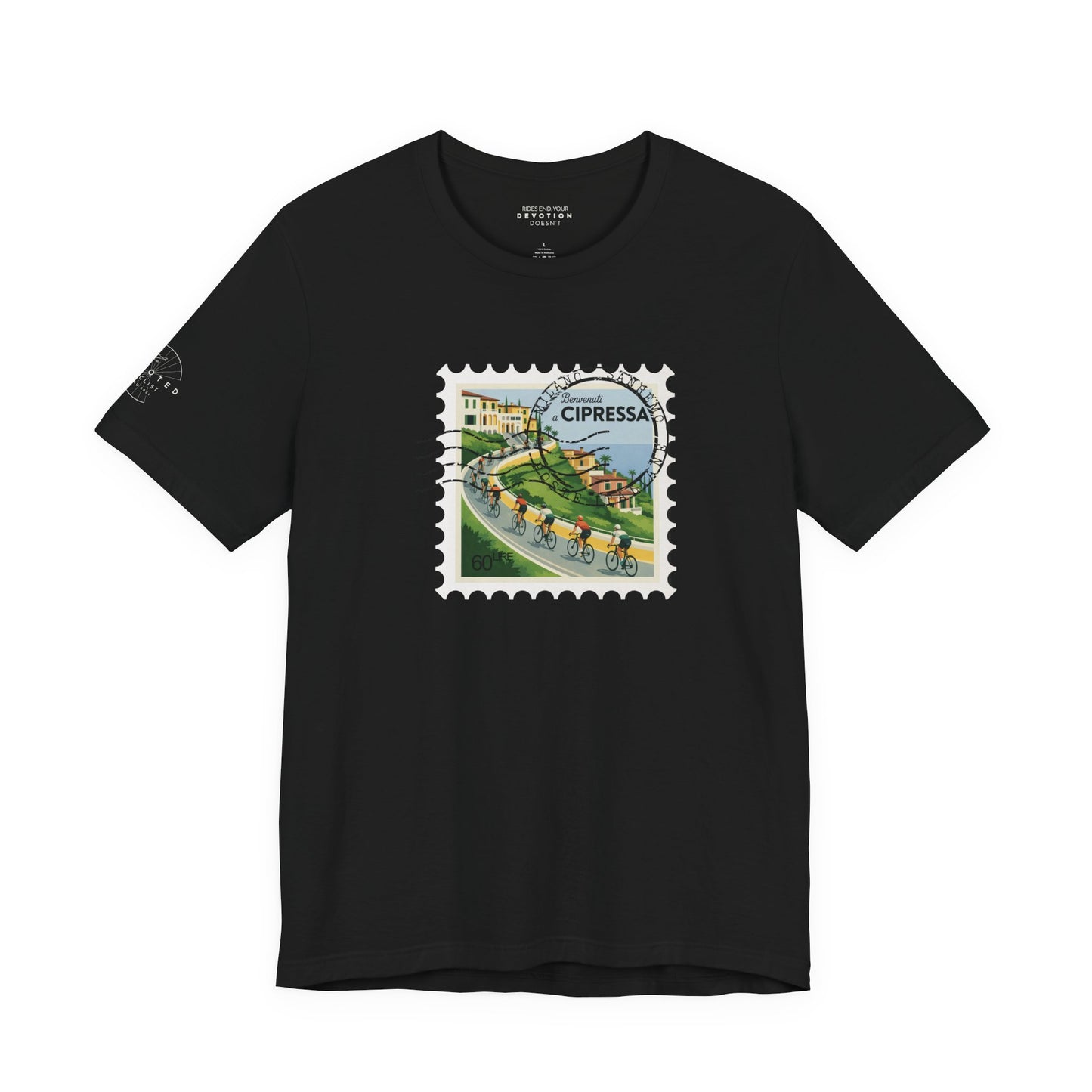 Milan-Sanremo Cipressa classic cut cycling t-shirt - The Devoted Cyclist