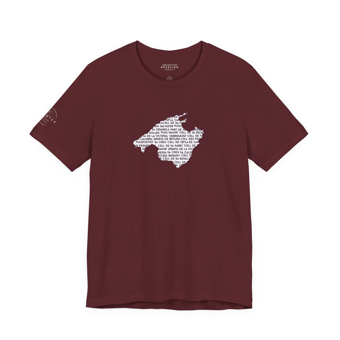 Mallorca climbs silhouette classic cut cycling t-shirt - The Devoted Cyclist