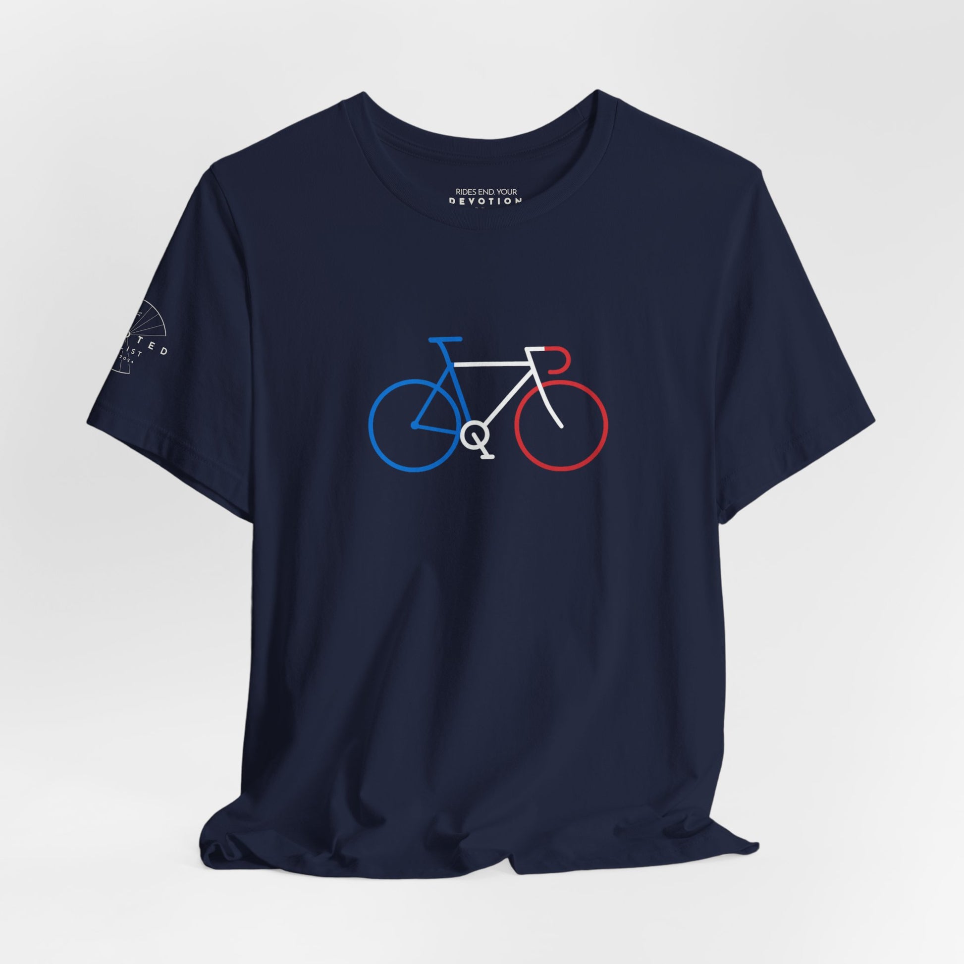 French flag tri-color road bike classic cut cycling t-shirt - The Devoted Cyclist