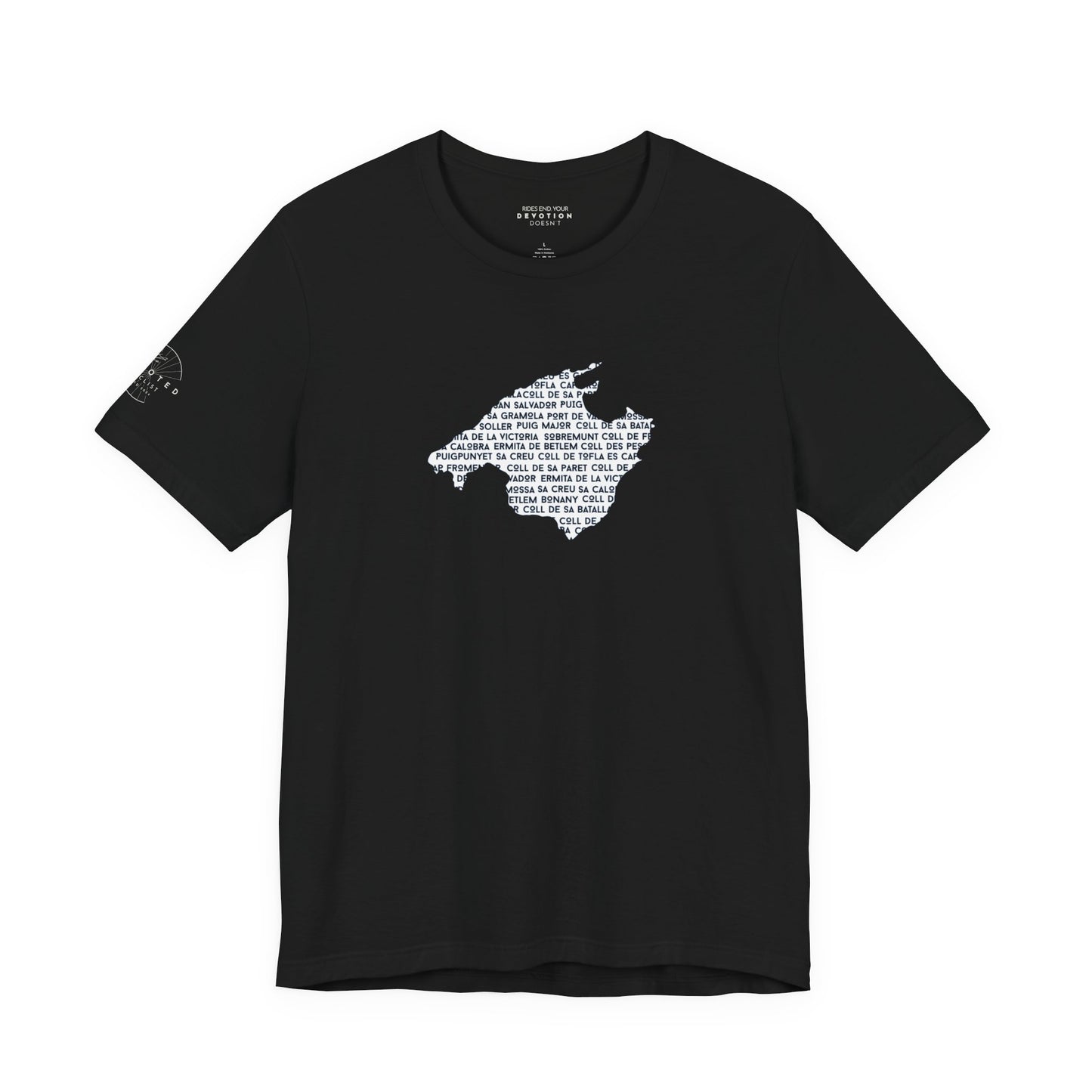 Mallorca climbs silhouette classic cut cycling t-shirt - The Devoted Cyclist
