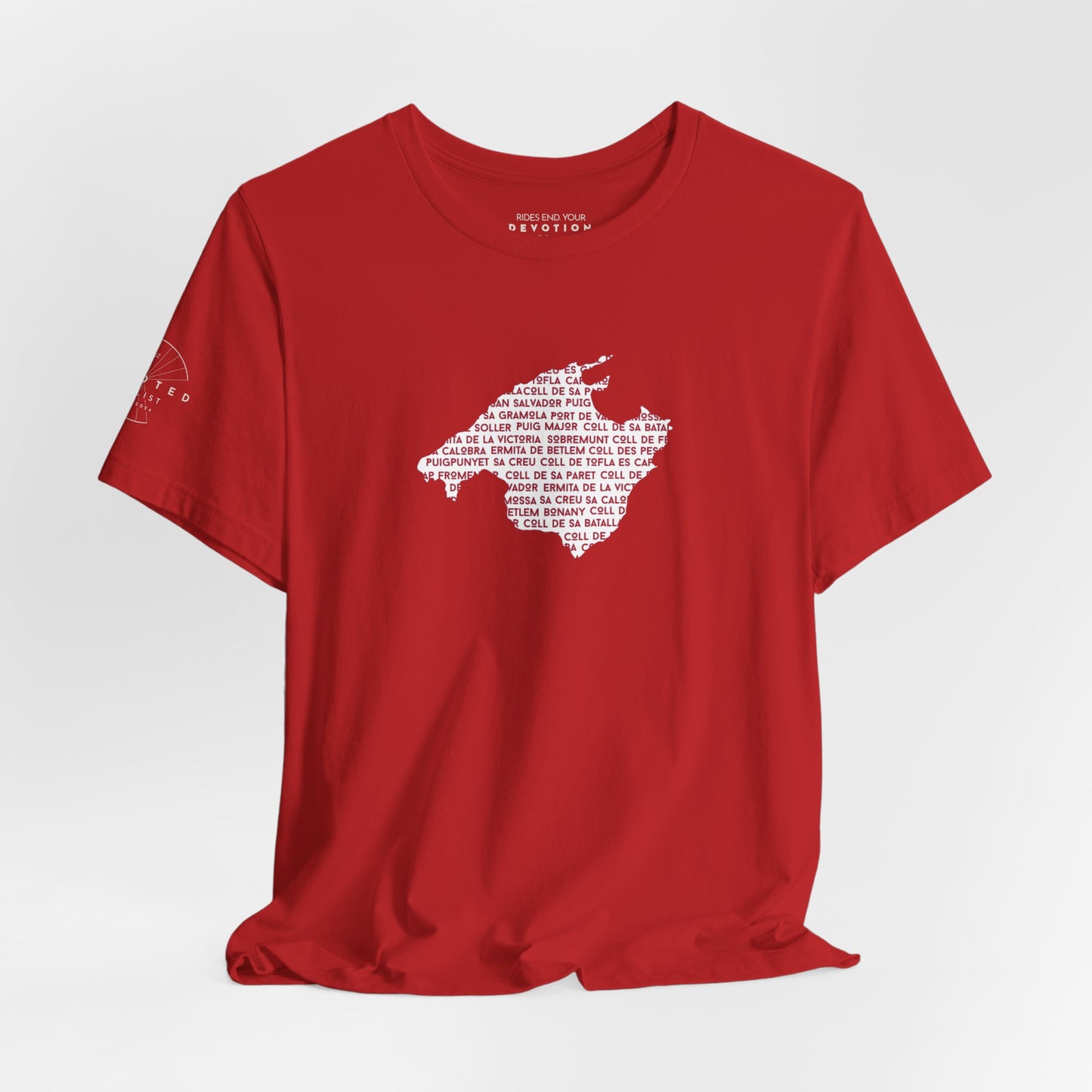 Mallorca climbs silhouette classic cut cycling t-shirt - The Devoted Cyclist