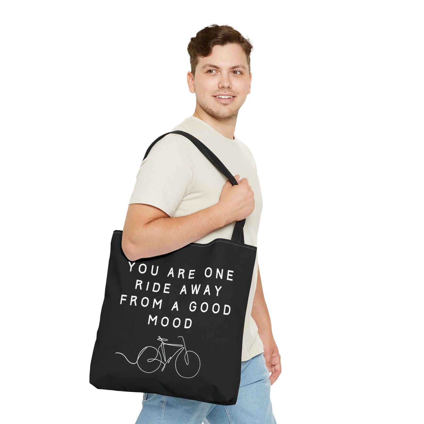 One Ride Away devoted cyclist canvas tote bag - The Devoted Cyclist