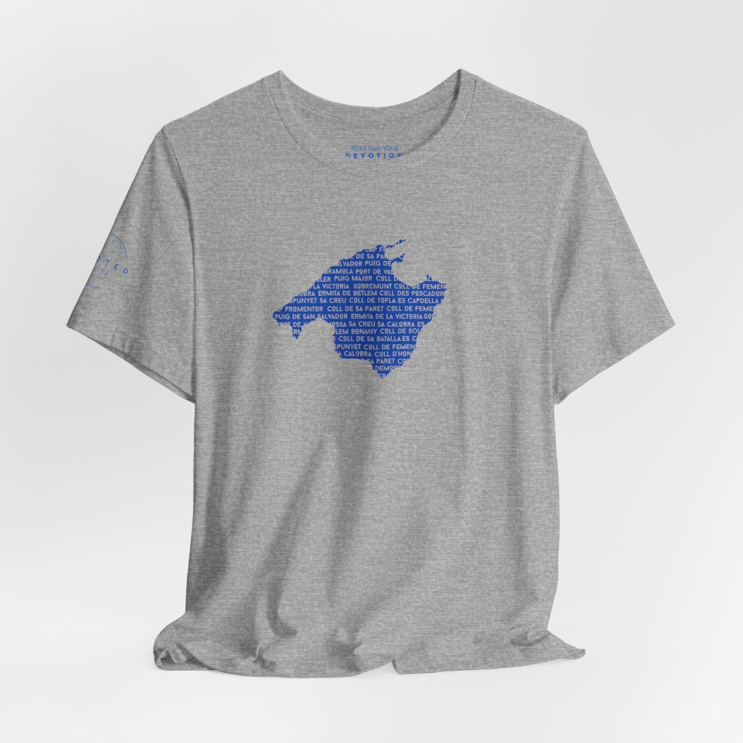 Mallorca climbs silhouette classic cut cycling t-shirt - The Devoted Cyclist