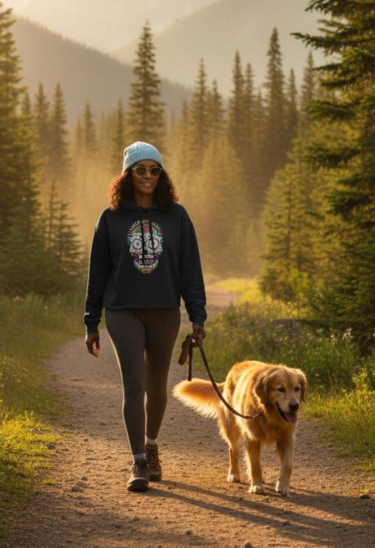 Calavera Bicycle Death Mask – Women's Cropped Cycling Hoodie