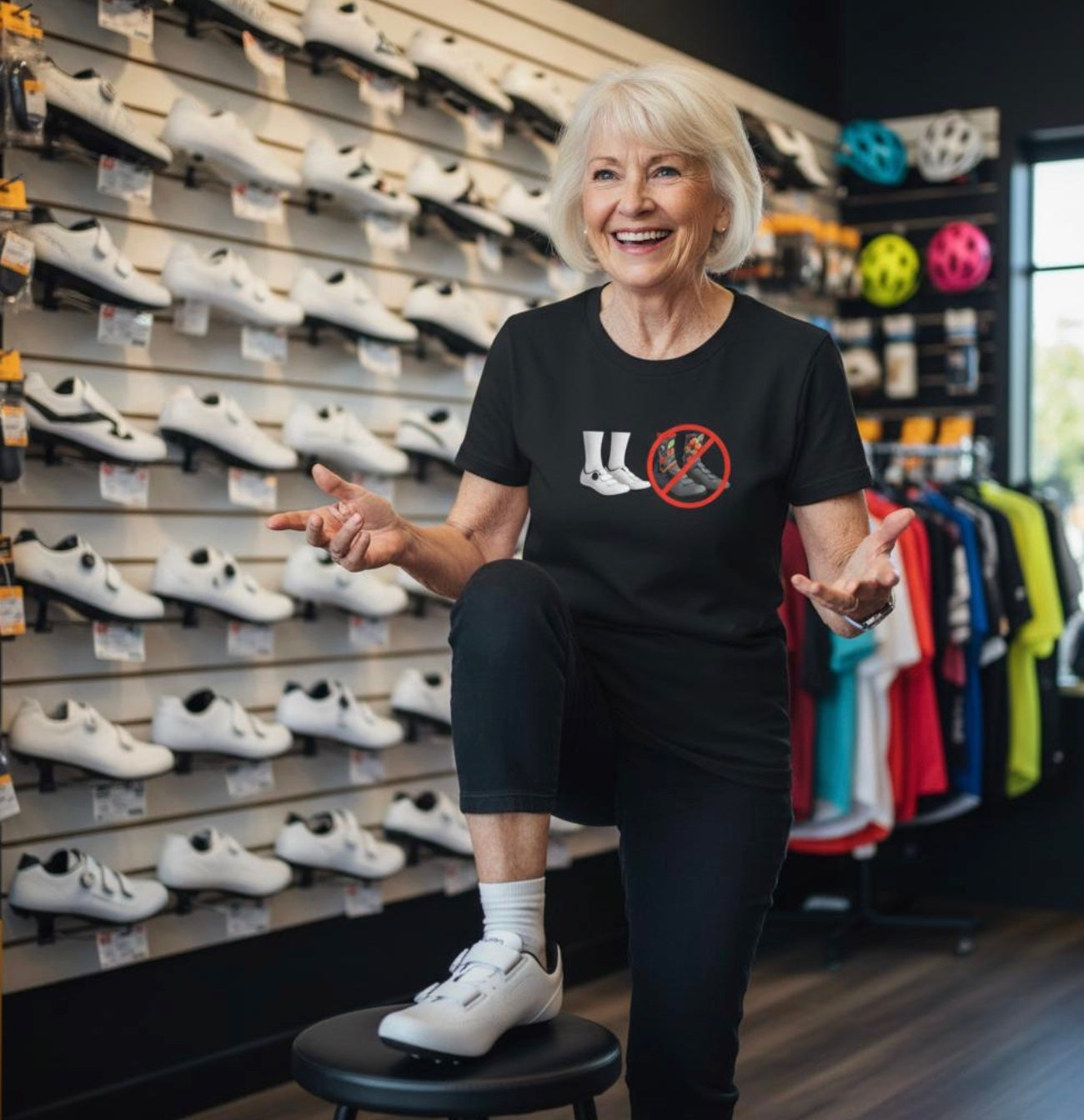 White Shoes and Socks Rule! -Classic Cut Cycling T-Shirt