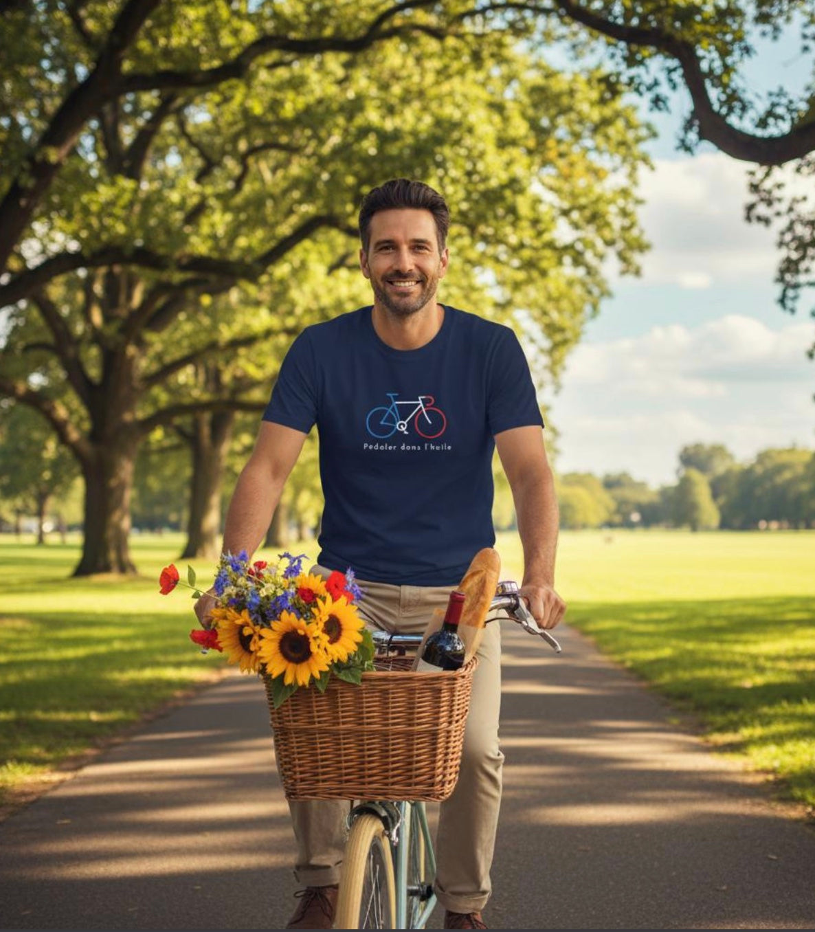French Flag Pédaler Dans L'huile — Classic Cut Cycling T-Shirt