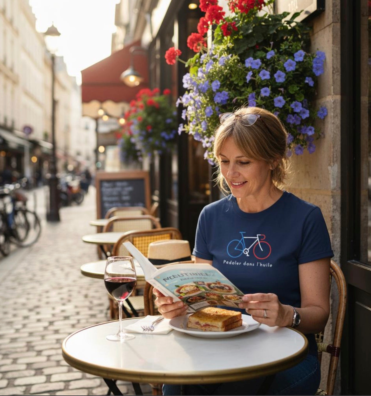French Flag Pédaler Dans L'huile — Classic Cut Cycling T-Shirt
