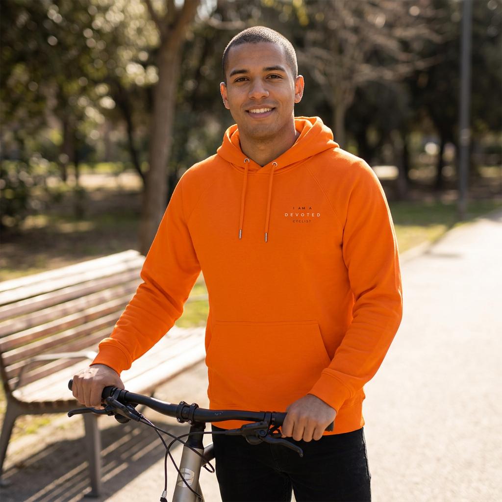 I Am A Devoted Cyclist chest print eco-friendly hoodie - The Devoted Cyclist